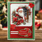 Katy Sue Designs Die Cut Decoupage Santa Scenes 11-dcdsas12 wooden door wreath seasons greetings card