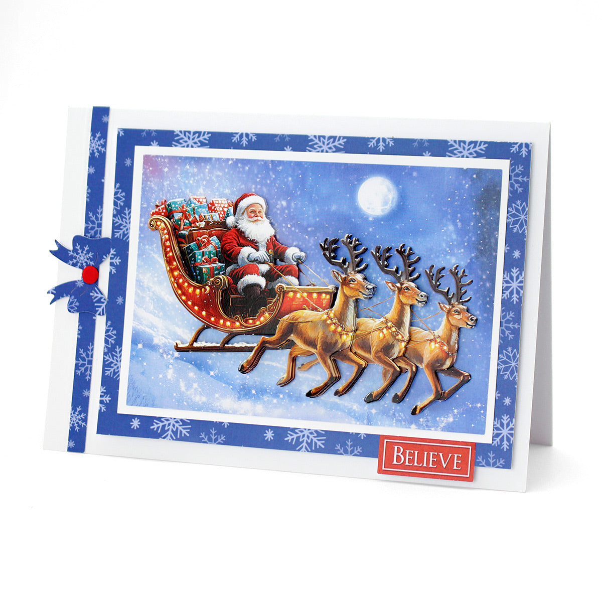 Katy Sue Designs Die Cut Decoupage Santa in the Sky 11-dcd733 believe