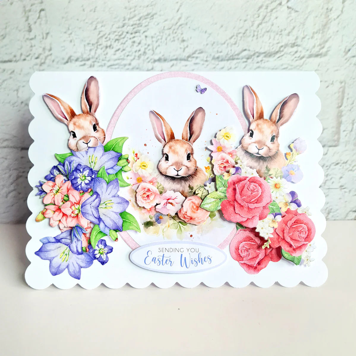 Katy Sue Designs Easter Animals and Spring Florals 3D Die Cut Decoupage 11-dcdeas12 sending wishes