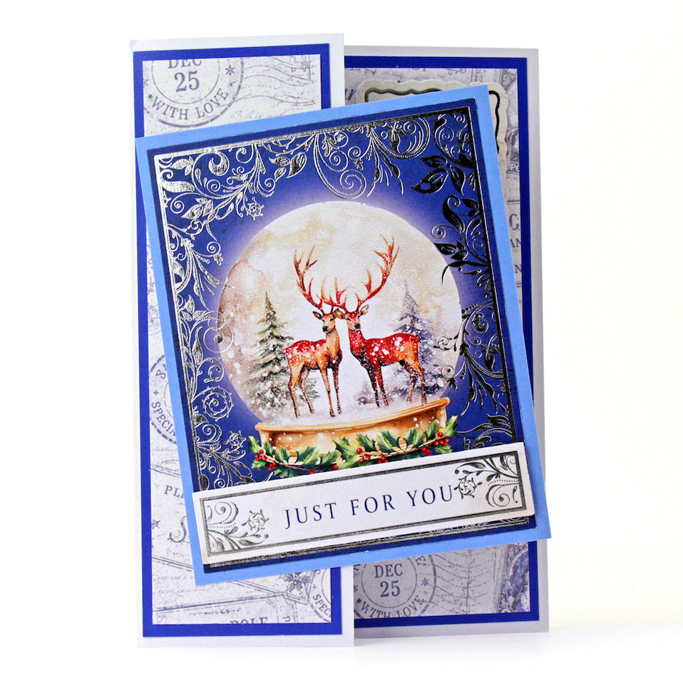 Katy Sue Designs Letters to Santa Printed Cardstock 03-10079lt deer snow globe silver design trim just for you card