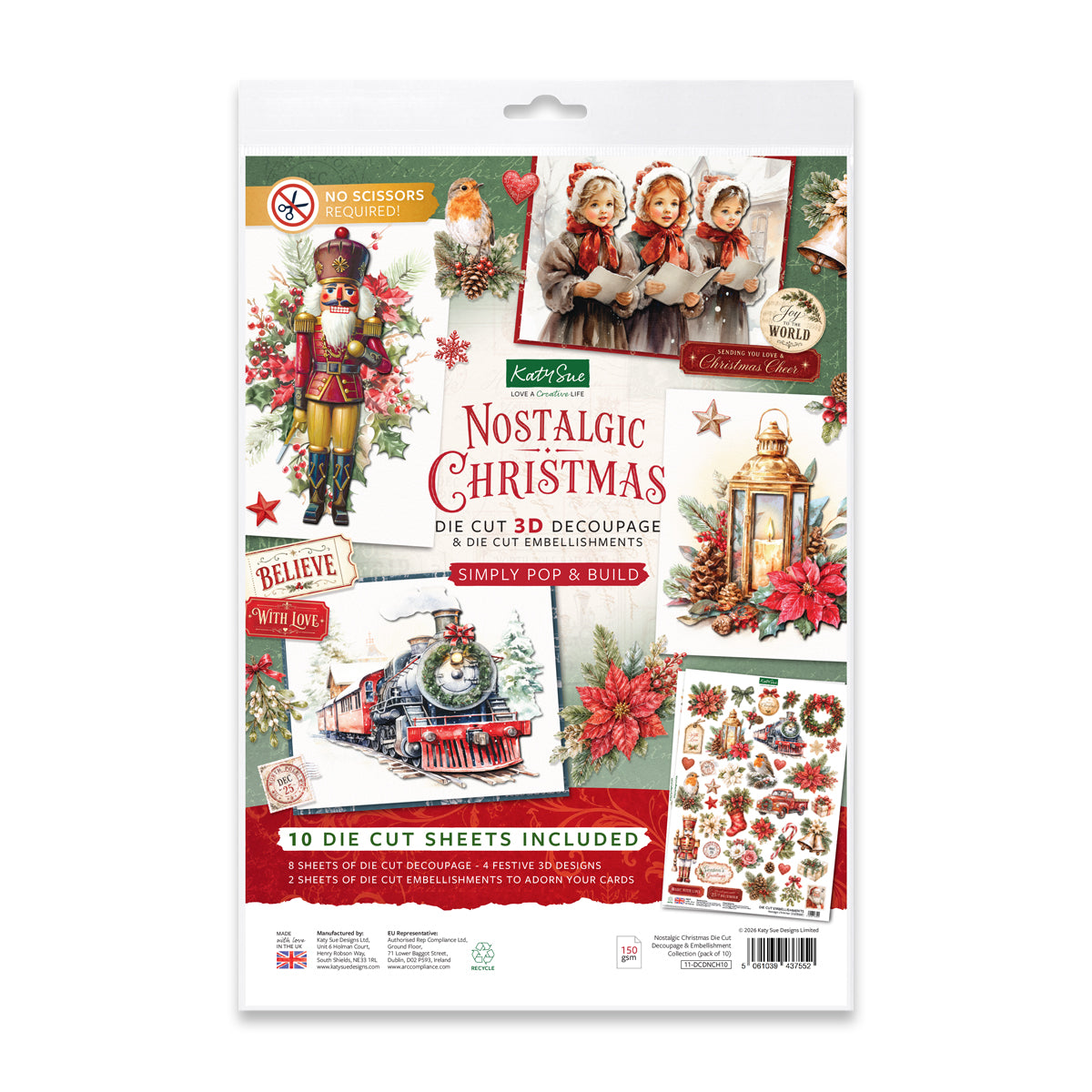 Katy Sue Designs Nostalgic Christmas Die Cut Decoupage and Embellishments 11-dcdnch10