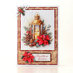 Katy Sue Designs Nostalgic Christmas Die Cut Decoupage and Embellishments 11-dcdnch10 candle light white bow garland and acorns christmas wishes card