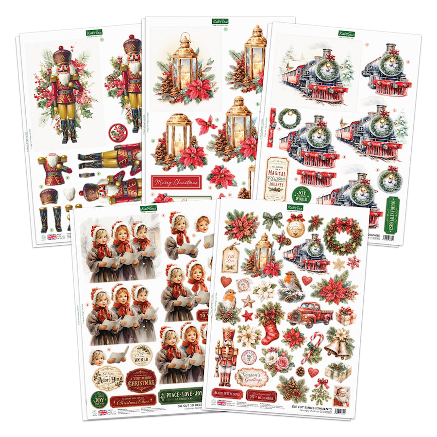 Katy Sue Designs Nostalgic Christmas Die Cut Decoupage and Embellishments 11-dcdnch10 sheets