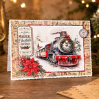 Katy Sue Designs Nostalgic Christmas Die Cut Decoupage and Embellishments 11-dcdnch10 train stamp postage trim magical christmas journey card