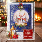 Katy Sue Designs Nostalgic Christmas Die Cut Embellishments 12-dce024nc deer snow globe mistletoe  with love at christmas card