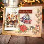 Katy Sue Designs Nostalgic Christmas Die Cut Embellishments 12-dce024nc train presents kids reading from paper christmas blessings card