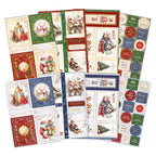 Katy Sue Designs Nostalgic Christmas Foiled Paper Craft Toppers and Sentiments 12-10026nos sheets