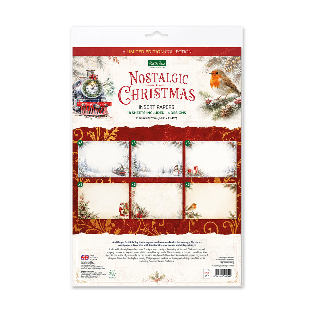 Katy Sue Designs Nostalgic Christmas Insert Papers 02-10078nos
