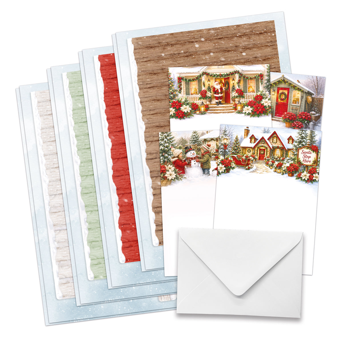 Katy Sue Designs Poinsettia Garden Picket Fence Card Making Kit 17-10112pgp card stock