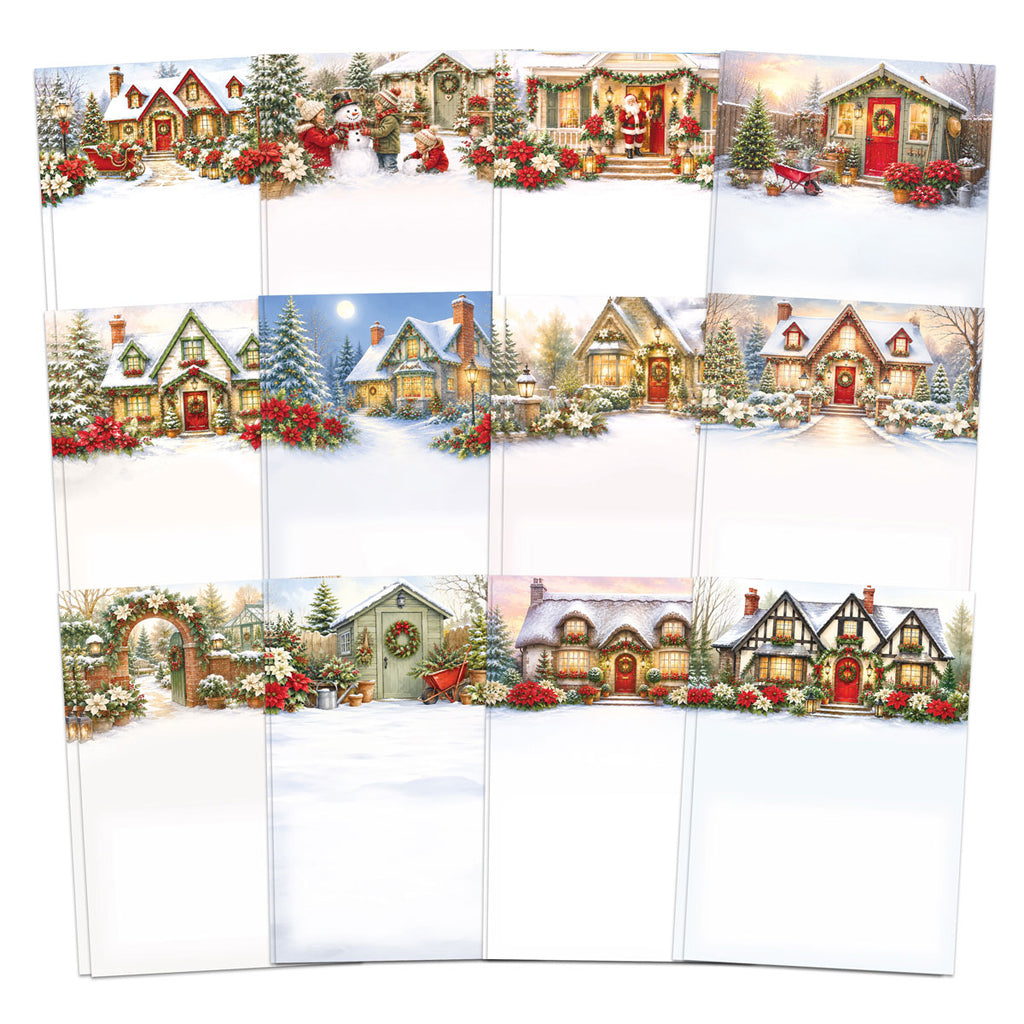 Katy Sue Designs Poinsettia Garden Scene Stash 02-10079pgs sheets