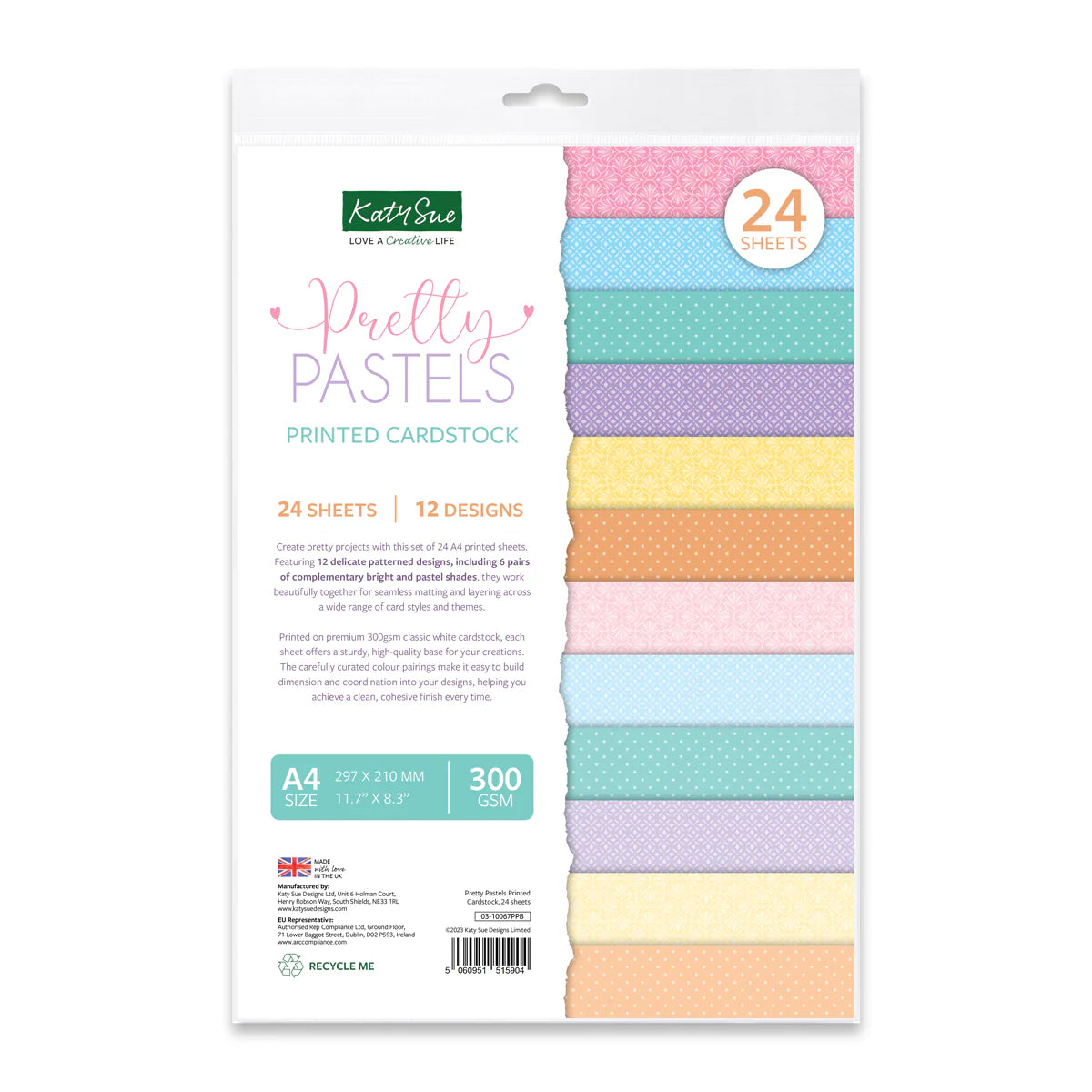 Katy Sue Designs Pretty Pastels Printed Cardstock 03-10067ppb