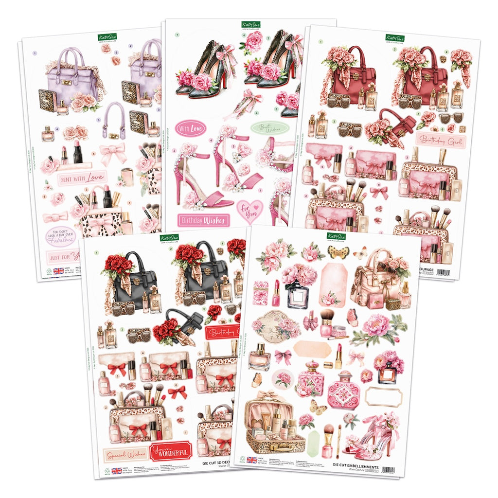 Katy Sue Designs Rose Couture Die Cut Decoupage and Embellishment Collection 11-dcdrco10 sheets
