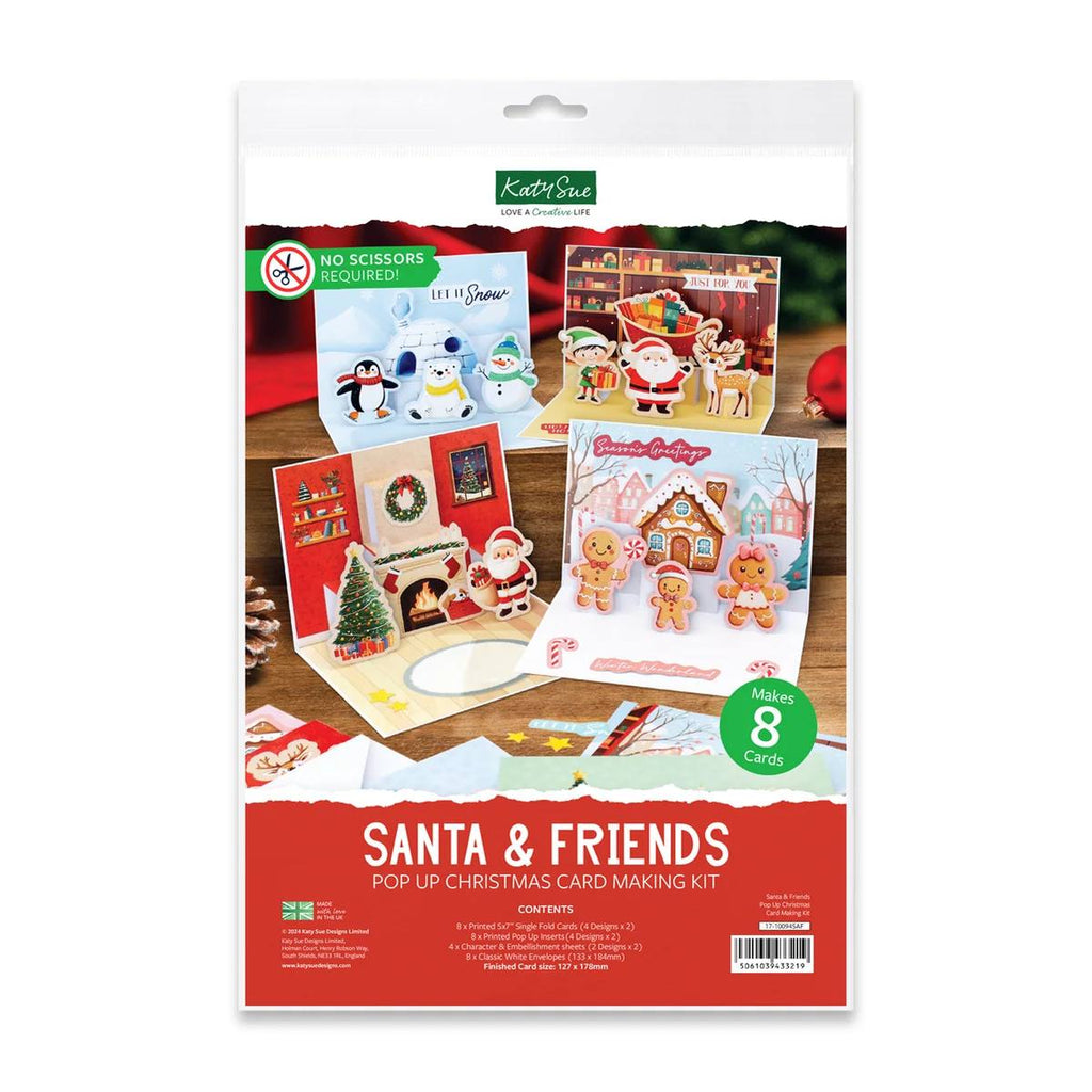 Katy Sue Designs Santa and Friends Pop Up Christmas Card Making Kit 17-10094saf