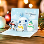 Katy Sue Designs Santa and Friends Pop Up Christmas Card Making Kit 17-10094saf penguin snowman polar bear igloo house let it snow card