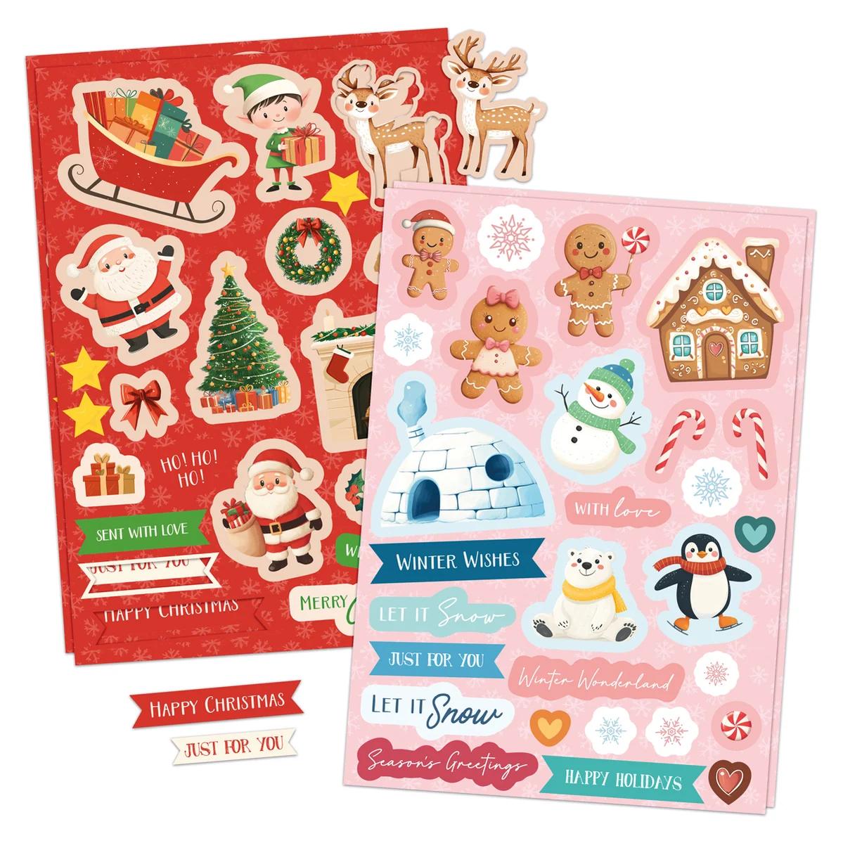 Katy Sue Designs Santa and Friends Pop Up Christmas Card Making Kit 17-10094saf stickers