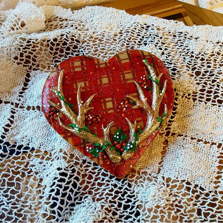 Katy Sue Designs Small Antlers Silicone Mold nlc022 heart