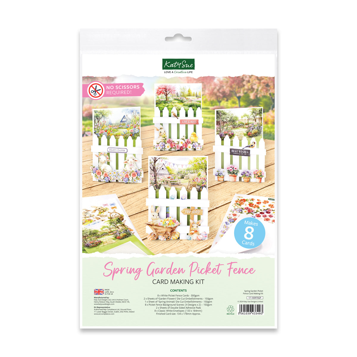 Katy Sue Designs Spring Garden Picket Fence Card Making Kit 17-10097sgp