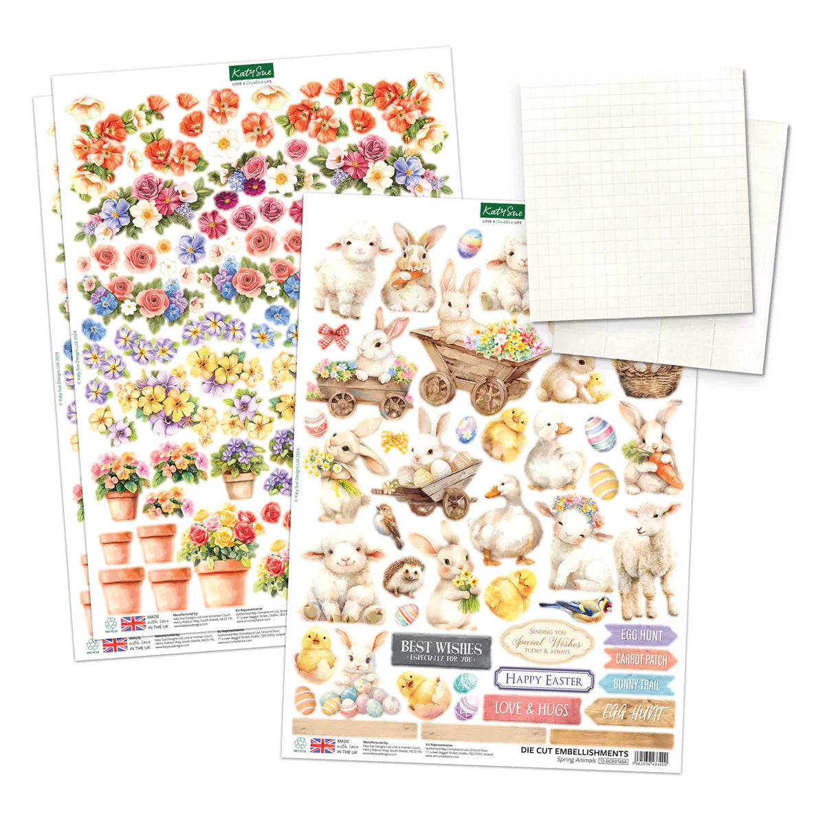 Katy Sue Designs Spring Garden Picket Fence Card Making Kit 17-10097sgp ephemera