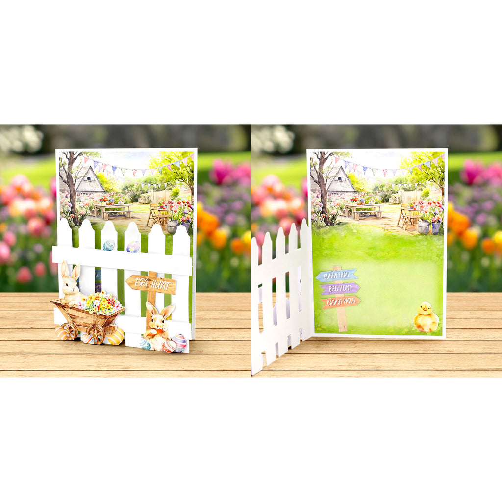 Katy Sue Designs Spring Garden Picket Fence Card Making Kit 17-10097sgp open gate
