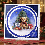 Katy Sue Designs Teddy Bear Christmas Die Cut Decoupage 11-dcdtbc12 just for you holiday card