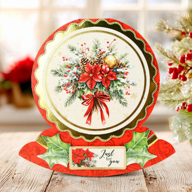Katy Sue Designs Timeless Christmas 8.5x11 Printed Cardstock 03-10072tch christmas wreath snow globe card