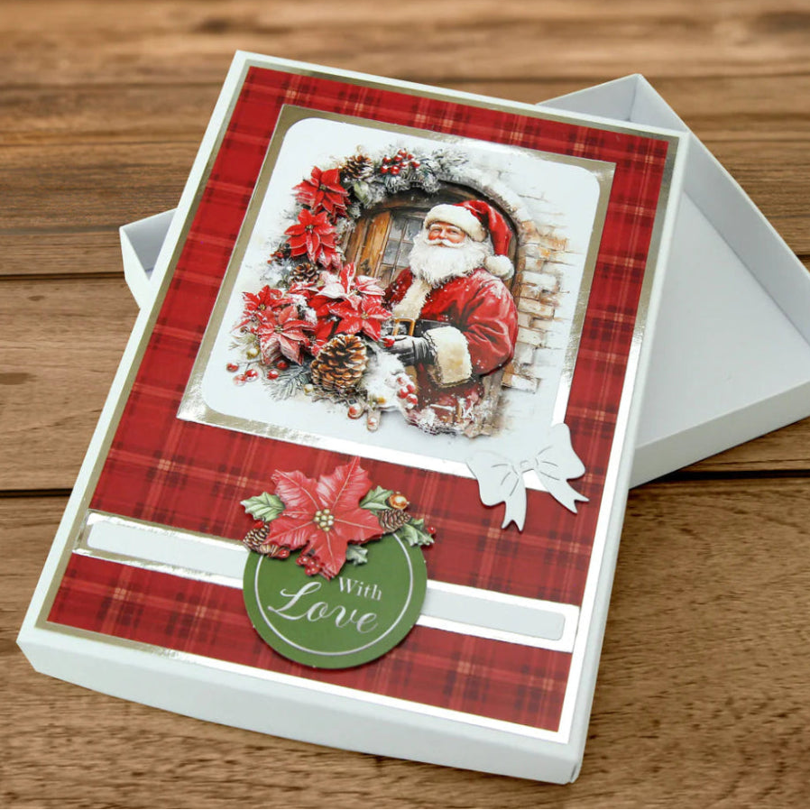 Katy Sue Designs Timeless Christmas 8.5x11 Printed Cardstock 03-10072tch santa acorn plaid background cardstock