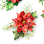 Katy Sue Designs Traditional Christmas Die Cut Flowers and Leaves 12-dce015tc detail