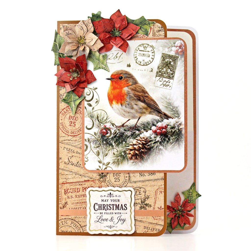 Katy Sue Designs Vintage Christmas Die Cut Flowers and Leaves 12-dce025vc bird on branch acorn flowers stamp postage christmas card