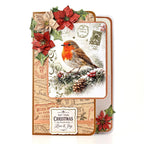 Katy Sue Designs Vintage Christmas Die Cut Flowers and Leaves 12-dce025vc bird on branch acorn flowers stamp postage christmas card