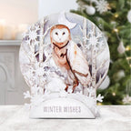 Katy Sue Designs Watercolor Christmas Animals Pop Up Card Making Kit 17-10076wca brown owl snowflakes tree limbs winter wishes card