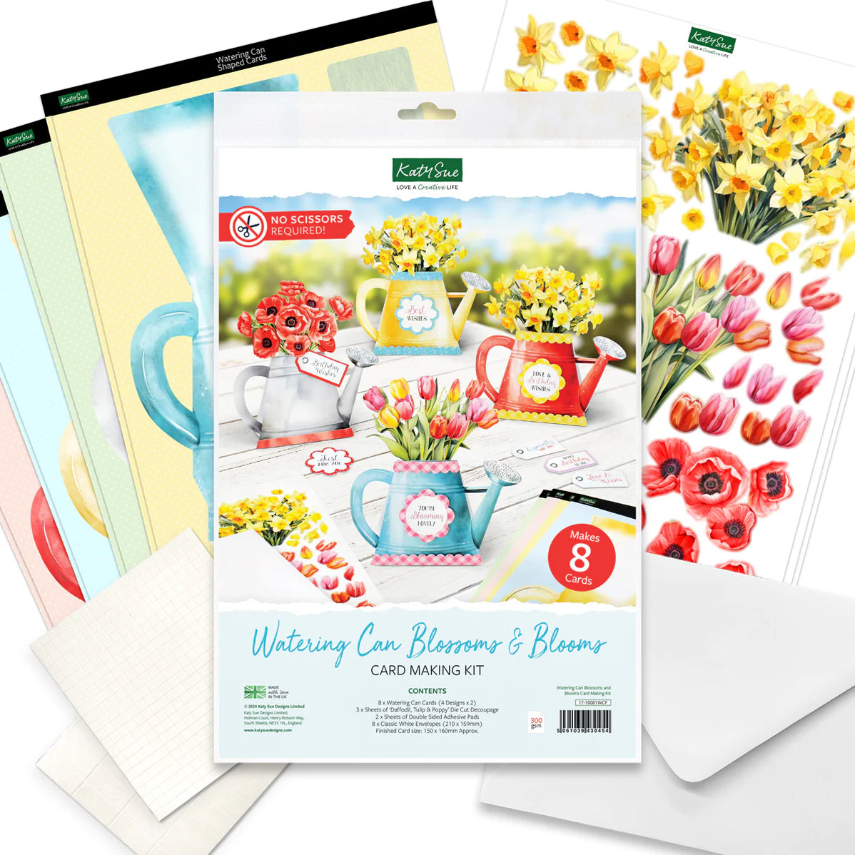 Katy Sue Designs Watering Can Blossoms and Blooms Card Making Kit 17-10081wcf