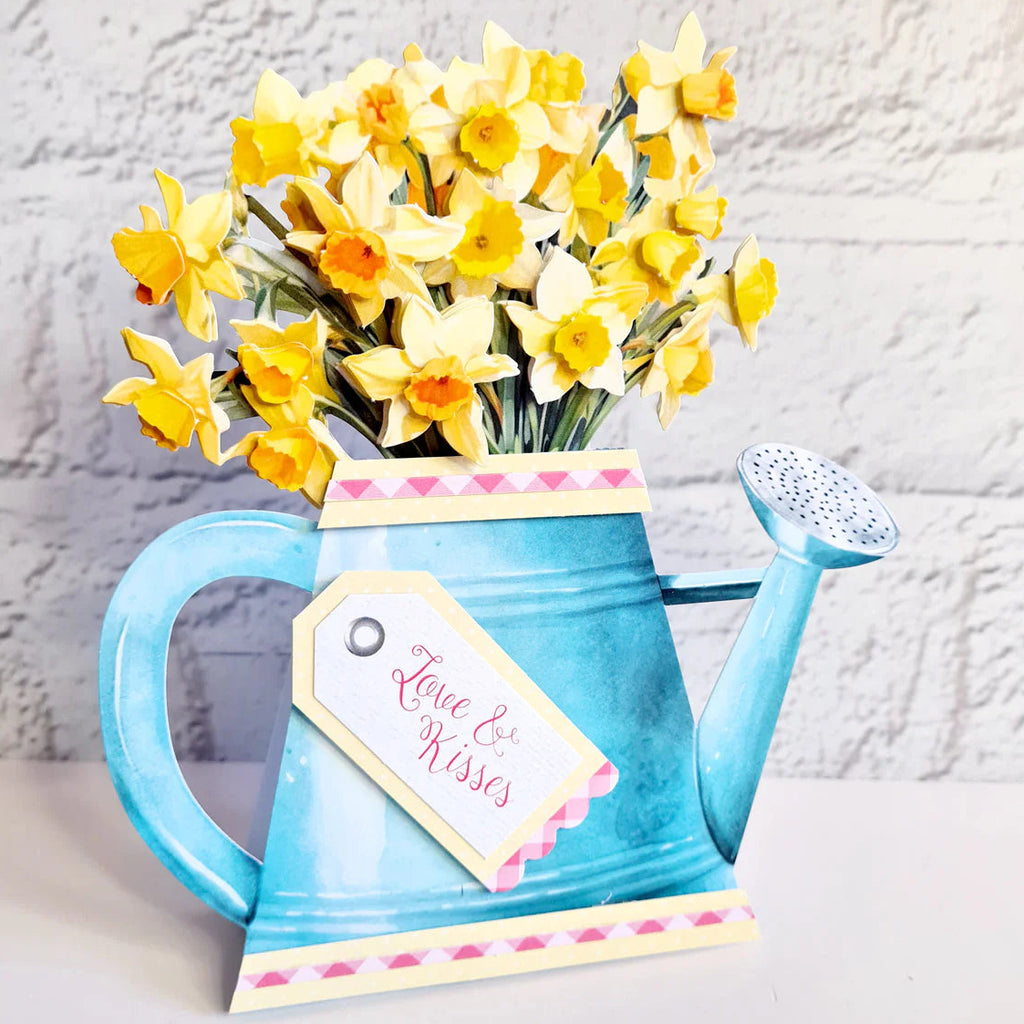 Katy Sue Designs Watering Can Blossoms and Blooms Card Making Kit 17-10081wcf blue watering can yellow flowers love and kisses tag card kit