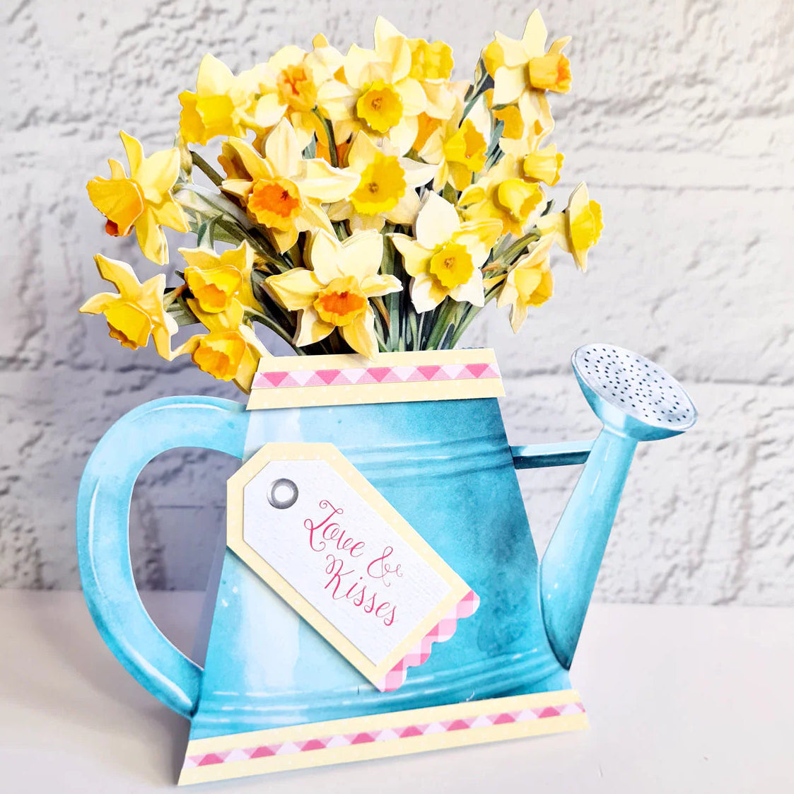 Katy Sue Designs Watering Can Blossoms and Blooms Card Making Kit 17-10081wcf blue watering can yellow flowers love and kisses tag card kit