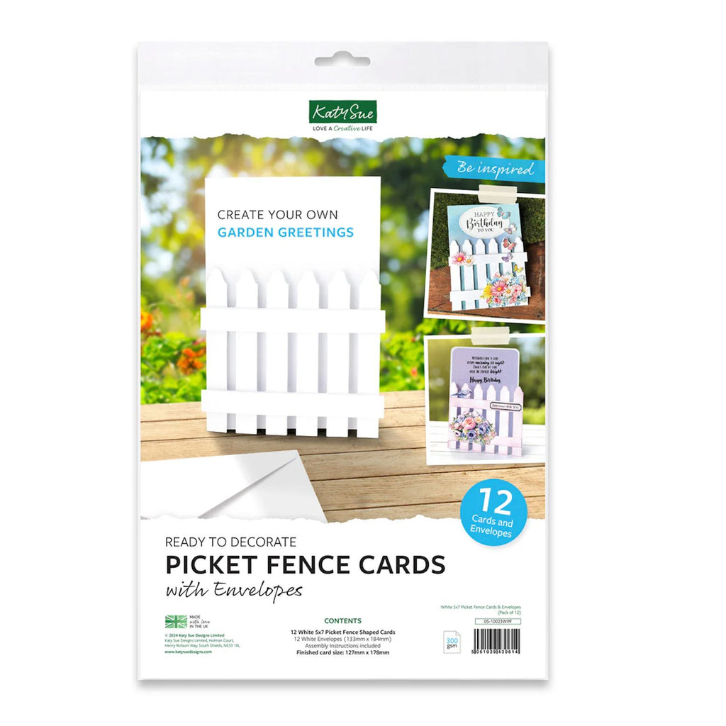 Katy Sue Designs White Picket Fence Cards and Envelopes 05-10023wpf
