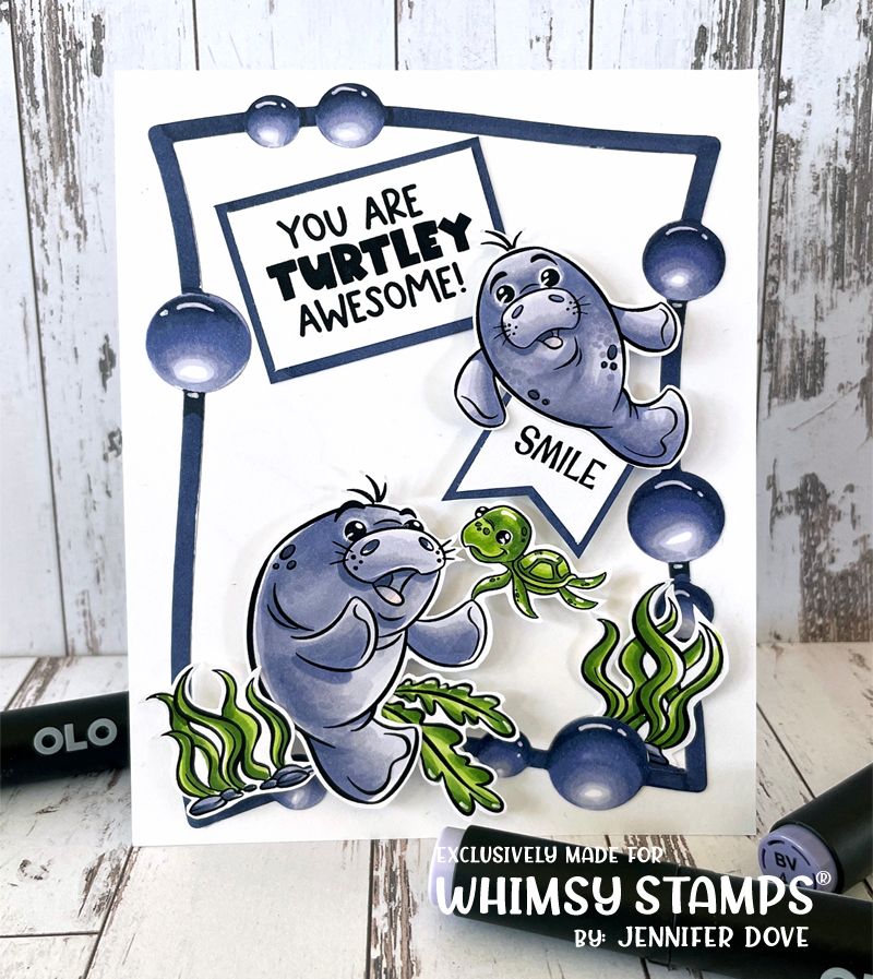 Whimsy Stamps Big Love Manatees Clear Stamps KHB200 Smile