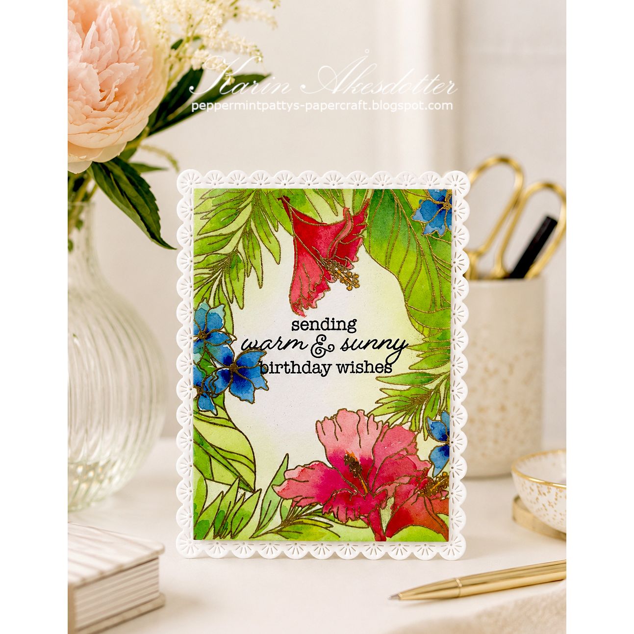 Simon Says Clear Stamps Keep Palm 2355ssc Always There Tropical Birthday Card Karen Akesdotter