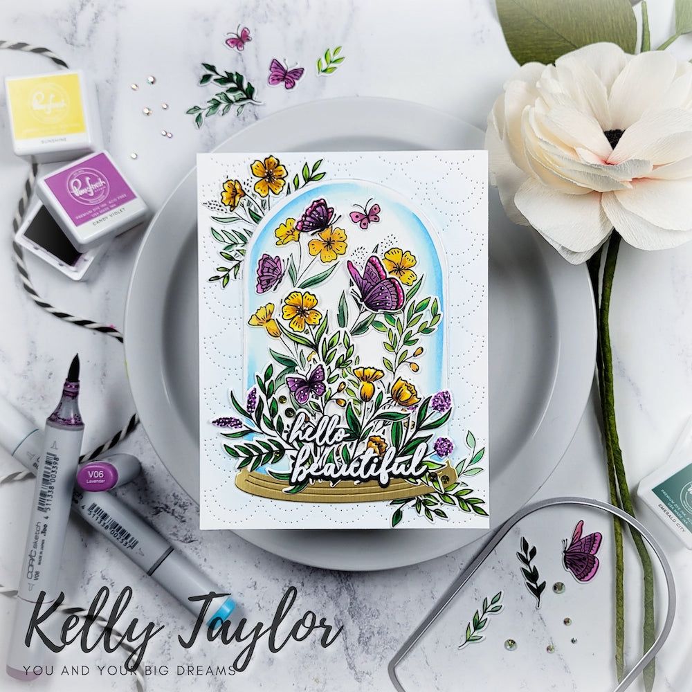 PinkFresh Studio Terrarium Die 190623 Clean And Layered Floral Card | color-code:ALT02