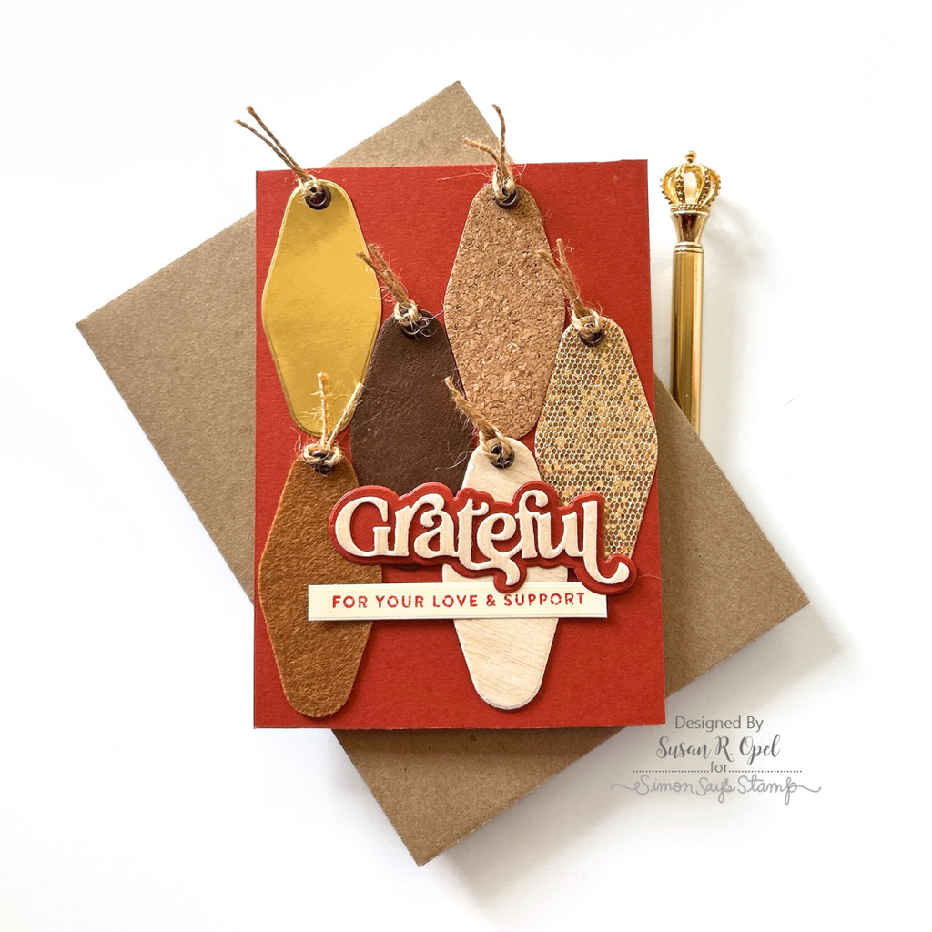 Simon Says Stamp Tags and Trims Wafer Dies Bundle set1072 Sugar and Spice Grateful Card