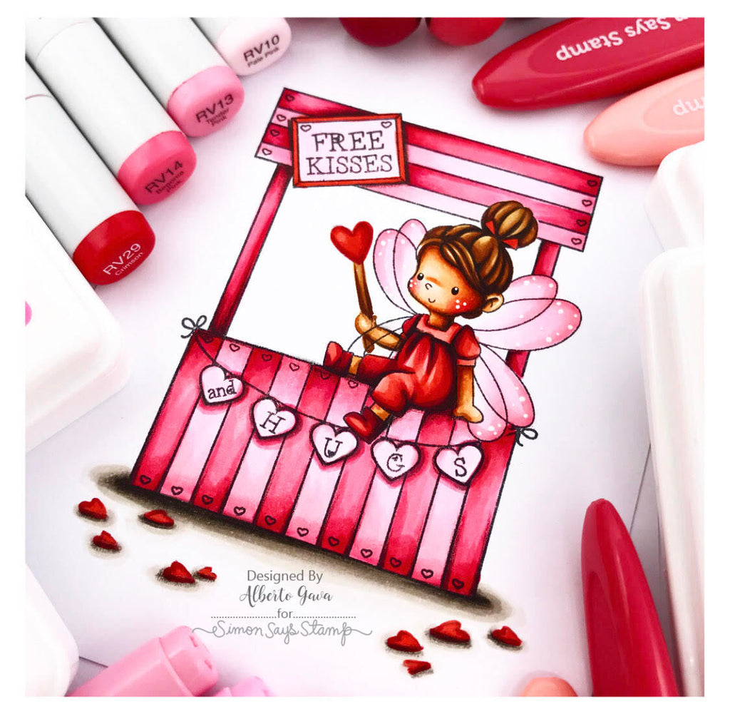 Simon Says Clear Stamps Kissing Booth 3014ssc Smitten Valentine Coloring | color-code:ALT04