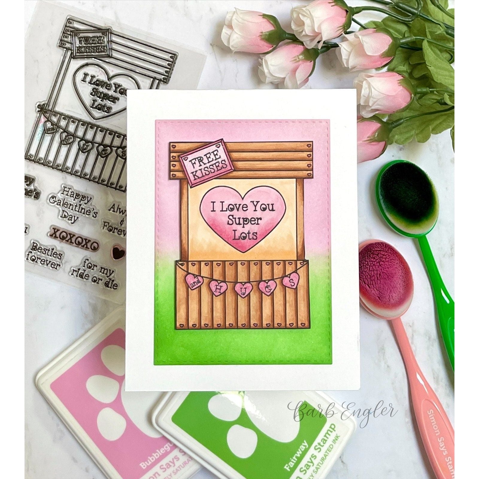 Simon Says Clear Stamps Kissing Booth 3014ssc Smitten Love Card