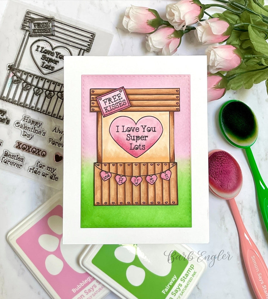 Simon Says Clear Stamps Kissing Booth 3014ssc Smitten Love Card