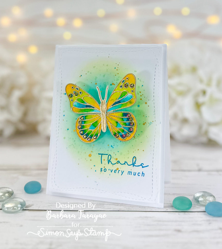 Simon Says Stamp Card Kit of the Month March 2024 Mix And Match Butterflies ck0324 Thanks Card | color-code:ALT06