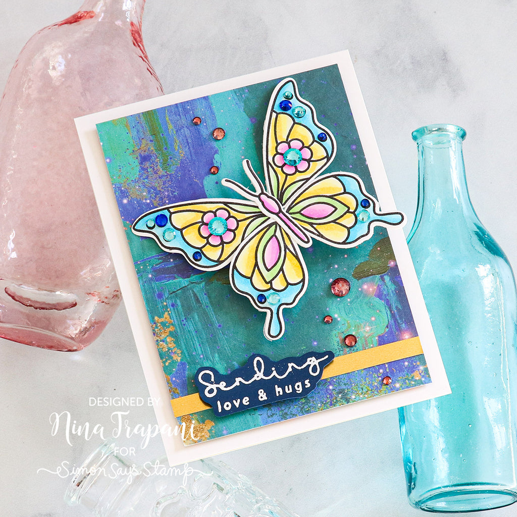 Simon Says Stamp Card Kit of the Month March 2024 Mix And Match Butterflies ck0324 Love and Hugs Card