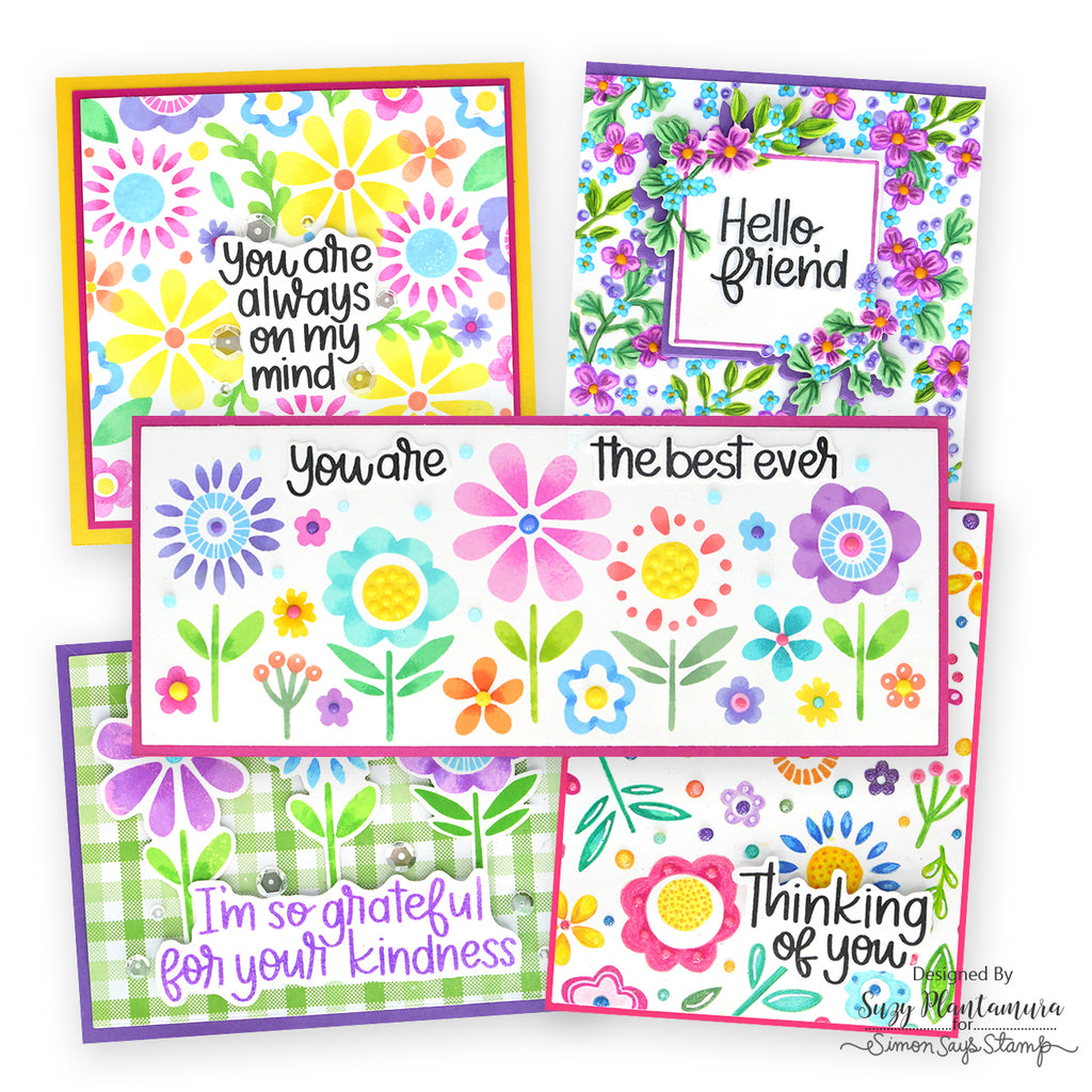 Simon Says Stamp Card Kit of the Month July 2023 Flower Happy ck0723 Flower Happy 5 Ways | color-code:ALT01