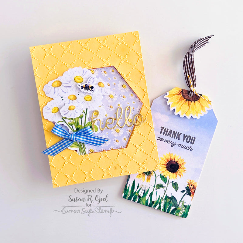 Simon Says Stamp Card Kit of the Month September 2023 Bee Happy ck0923 Hello Card and Thank You Tag | color-code:ALT13