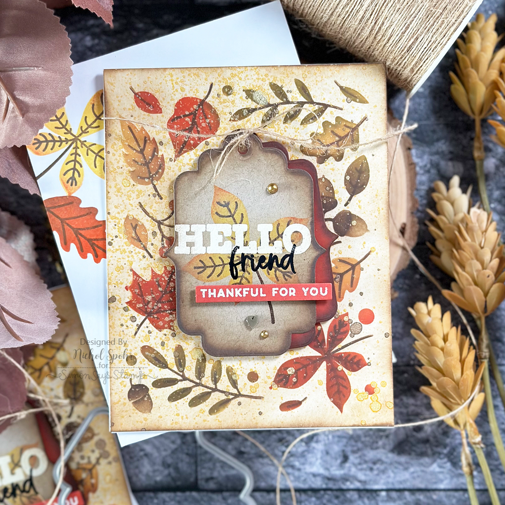 Simon Says Stamp Card Kit of the Month November 2023 Cozy Autumn Hugs ck1123 Hello Card | color-code:ALT22