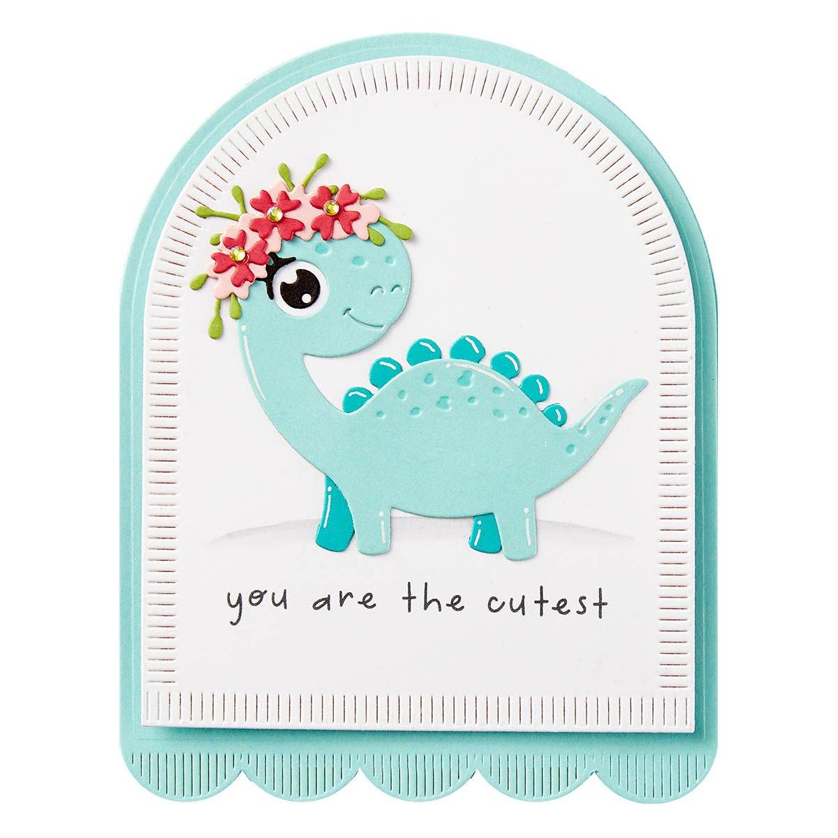 stp-221 Spellbinders Monster Birthday Sentiments Clear Stamps cute dino