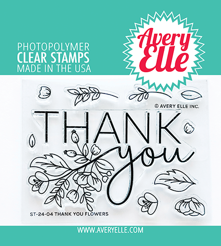 Avery Elle Clear Stamps Thank You Flowers st-24-04