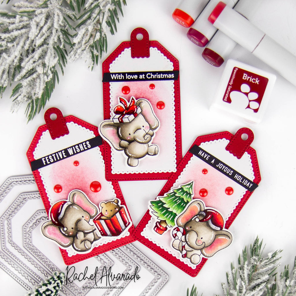 Simon Says Stamp Layered Scallop Tags Wafer Dies s1097 DieCember Christmas Gift Tags