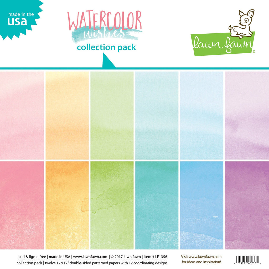 Lawn Fawn Watercolor Wishes 12x12 Collection Pack lf1356